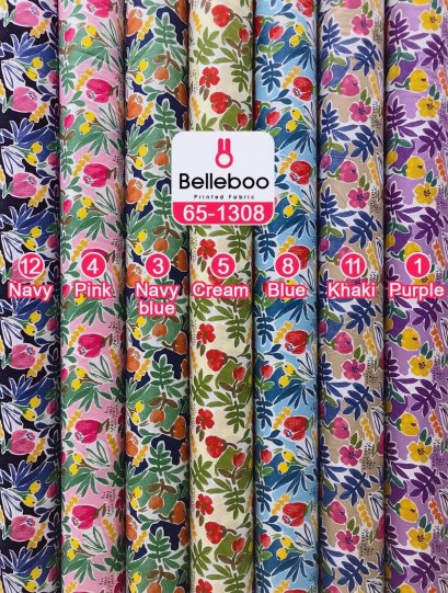 ผ้าคอตตอนพิมพ์ลายดอกไม้