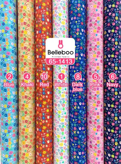 ผ้าคอตตอนพิมพ์ลายดอกไม้