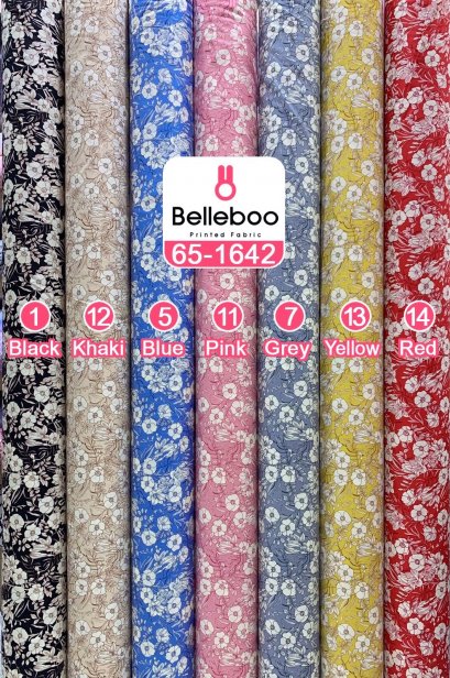 ผ้าคอตตอนพิมพ์ลายดอกไม้