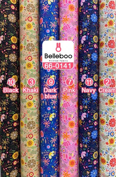 ผ้าคอตตอนพิมพ์ลายดอกไม้