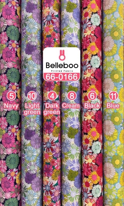 ผ้าคอตตอนพิมพ์ลายดอกไม้