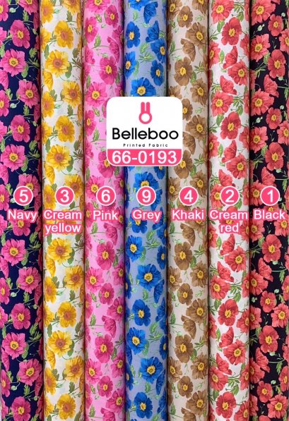 ผ้าคอตตอนพิมพ์ลายดอกไม้