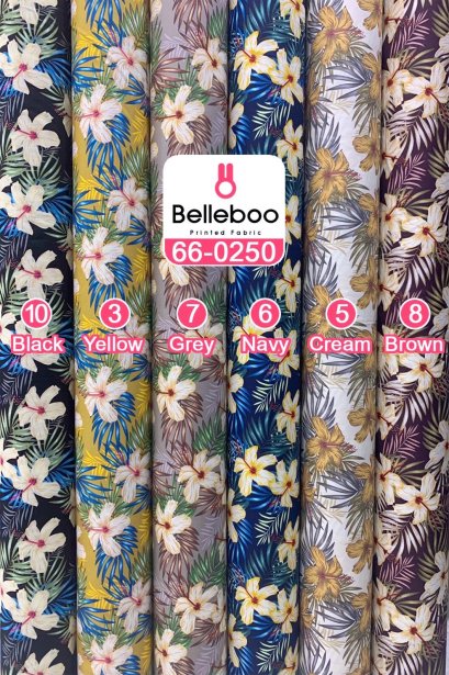 ผ้าคอตตอนพิมพ์ลายดอกไม้