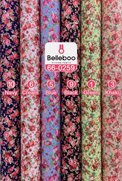 ผ้าคอตตอนพิมพ์ลายดอกไม้