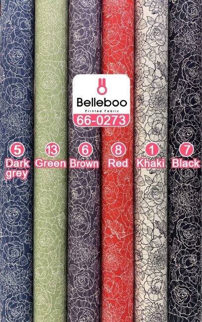 ผ้าคอตตอนพิมพ์ลายดอกกุหลาบ