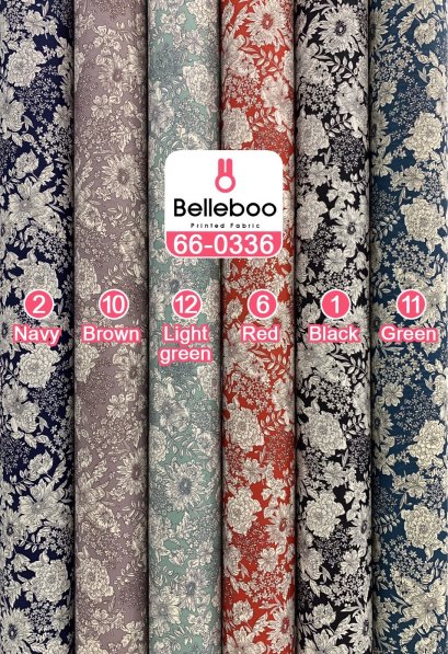 ผ้าคอตตอนพิมพ์ลายดอกไม้