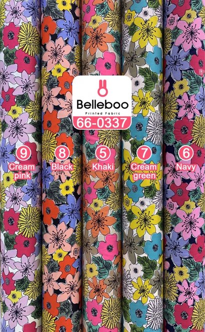 ผ้าคอตตอนพิมพ์ลายดอกไม้