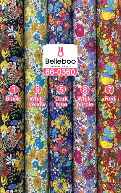 ผ้าคอตตอนพิมพ์ลายดอกไม้