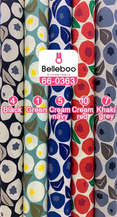 ผ้าคอตตอนพิมพ์ลายดอกไม้