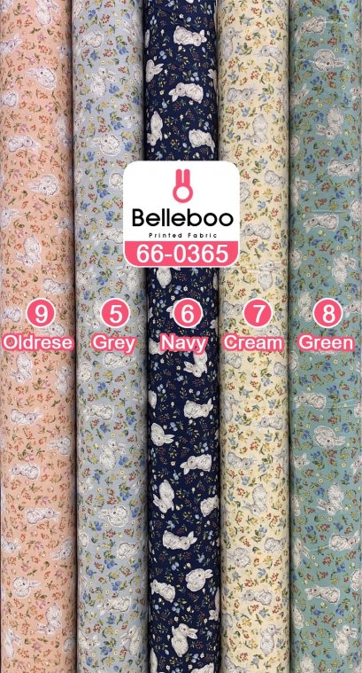 ผ้าคอตตอนพิมพ์ลายกระต่าย