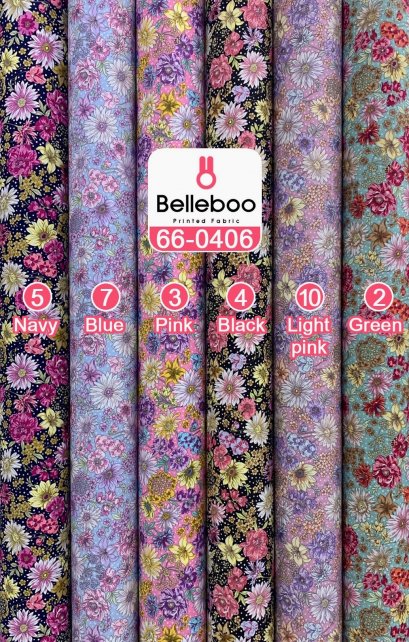 ผ้าคอตตอนพิมพ์ลายดอกไม้