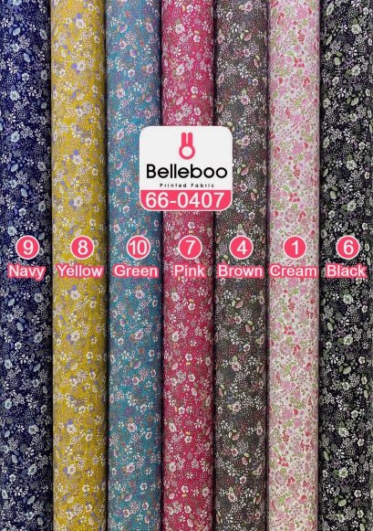 ผ้าคอตตอนพิมพ์ลายดอกไม้