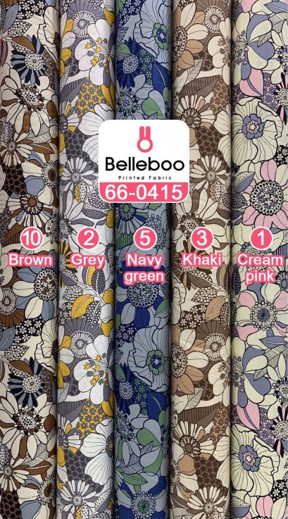 ผ้าคอตตอนพิมพ์ลายดอกไม้