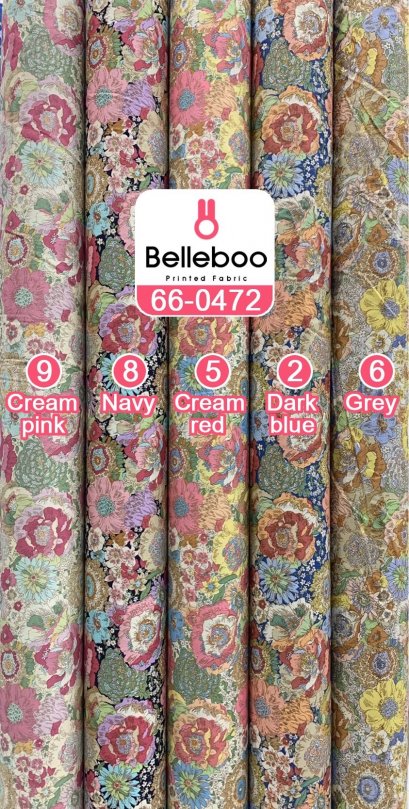 ผ้าคอตตอนพิมพ์ลายดอกไม้