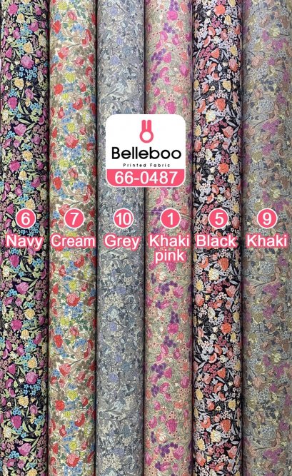 ผ้าคอตตอนพิมพ์ลายดอกไม้