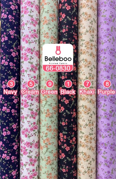 ผ้าคอตตอนพิมพ์ลายดอกคอสมอส