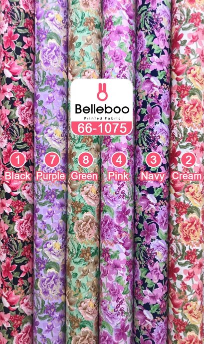 ผ้าคอตตอนพิมพ์ลายดอกไม้