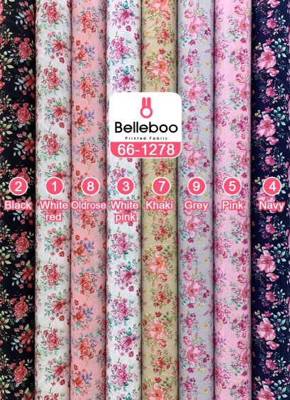 ผ้าคอตตอนพิมพ์ลายดอกไม้