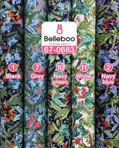 Hawaiian-print cotton fabric