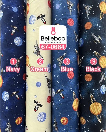 Space-print cotton fabric