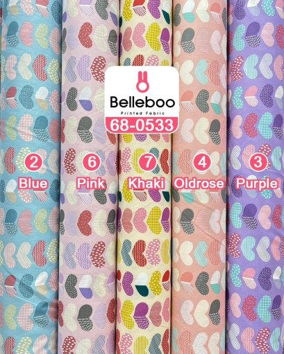 Heart-print cotton fabric