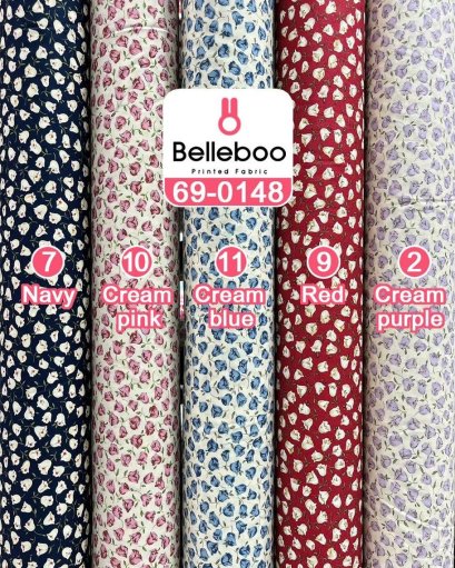Tulip-print cotton fabric