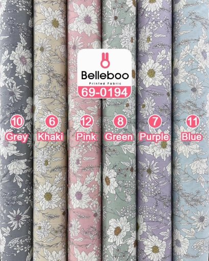 Rose-print cotton fabric