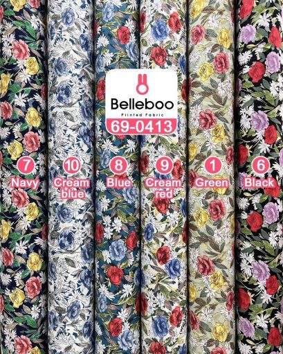 Floral-print cotton fabric