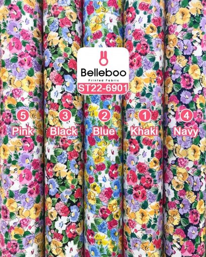 ผ้าคอตตอนพิมพ์ลายดอกไม้