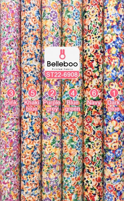 ผ้าคอตตอนพิมพ์ลายดอกไม้