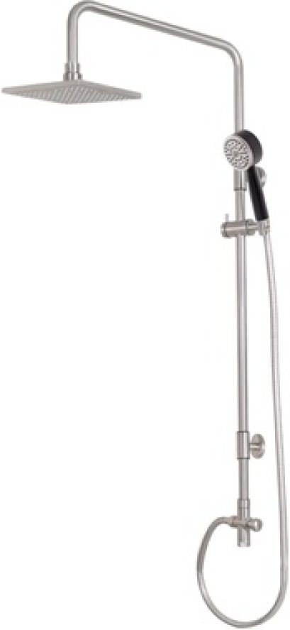 WS-8084S ชุดฝักบัวอาบน้ำ คอ L หัวฝักบัว 8 นิ้ว แบบสี่เหลี่ยม