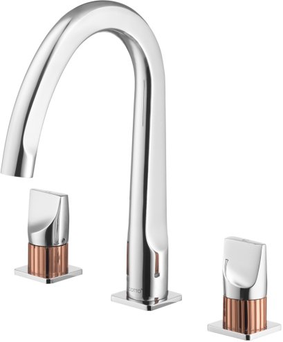 CT2282C44#CRG ก๊อกผสมอ่างล้างหน้าเซ็นเตอร์ 8 (โครม-โรสโกลด์) รุ่น CRESCENT