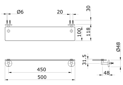 TX705AES#BG ชั้นกระจก (ความยาว: 500 มม.) รุ่น EGO II
