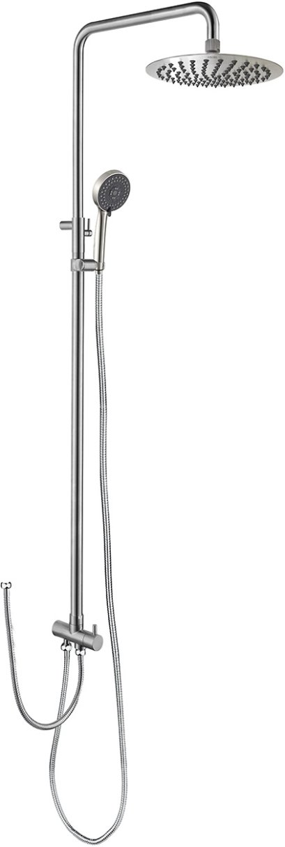 KRS-032-000-63 ชุดฝักบัว Rain Shower พร้อมที่สลับทางน้ำ (Diverter) และฝักบัวสายอ่อนปรับน้ำ 5 ระดับ และสายข้อต่อเข้าก๊อก สแตนเลส 304 (ไม่รวมก๊อกน้ำ)