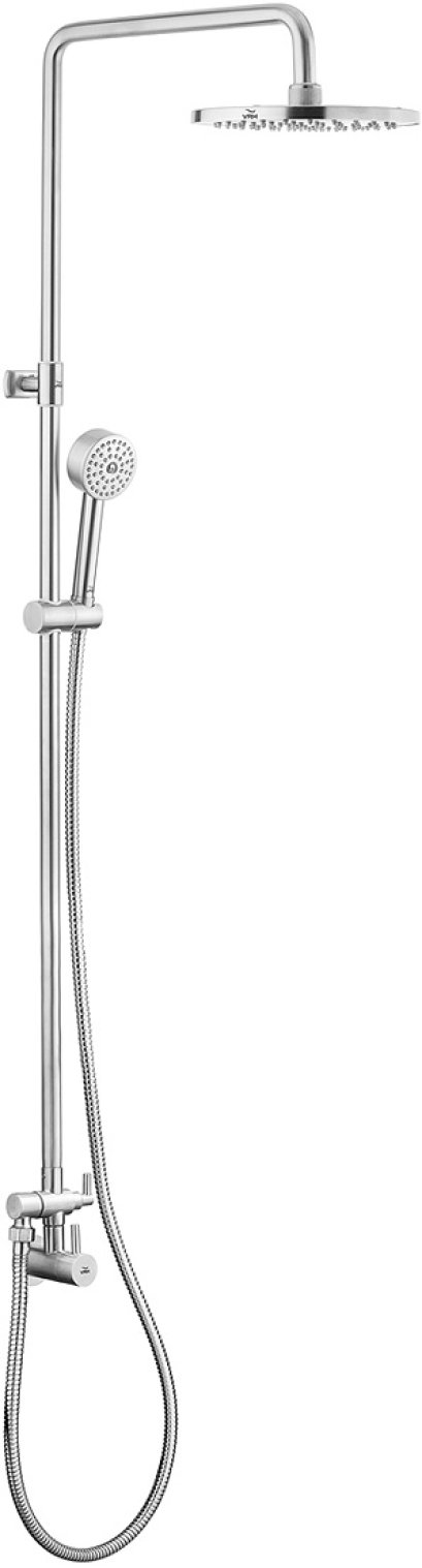 FJVHS-115TCS ฝักบัวปรับ 2 ระดับ หัวฝักบัว8&quot; ก๊อกคู่ผสม+สายSUS+ไดเวอร์เตอร์แกนเสียบ ฝักบัวมือถือ OD2.1/2&quot; รุ่น POCKET