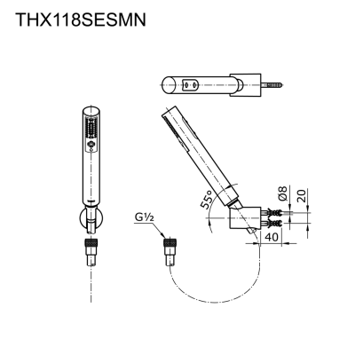 THX118SESMN#BBR ฝักบัวพร้อมสาย 2 ฟังก์ชัน รุ่น EGO II