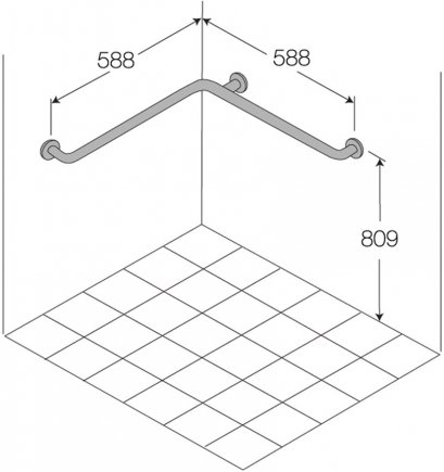 HR-1301-2 ราวพยุงกันล้ม ภายในตู้อาบน้ำ