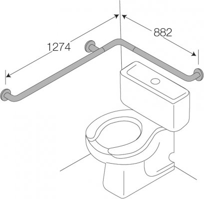 HR-1104-2 ราวพยุงกันล้ม ข้างโถชักโครก