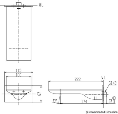 TBP02001T#PN ชุดทางน้ำออกสำหรับอ่างอาบน้ำ