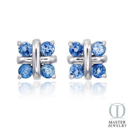 ต่างหูไพลิน BLUE SAPPHIRE EARRING