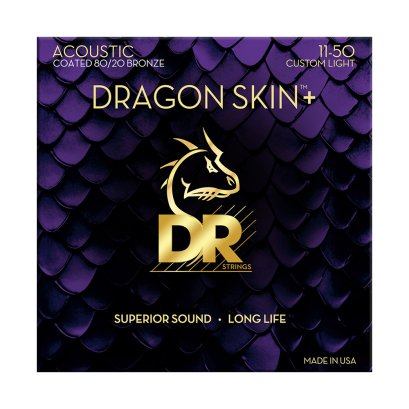 DR Strings Dragon Skin+ Acoustic 80/20 11-50 Custom Light