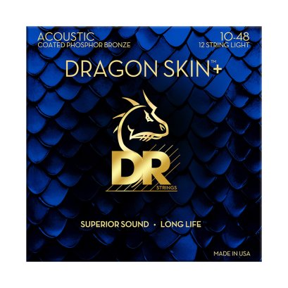 DR Strings Dragon Skin+ Acoustic 12 Str Phosphor Bronze 10-48  Extra Light