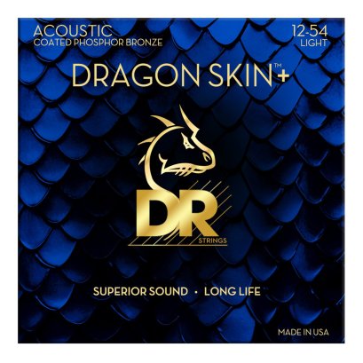 DR Strings Dragon Skin+ Phosphor Bronze Coated  Acoustic Guitar Strings