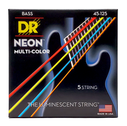 DR Strings Hi-Def Neon Multi-Color K3 Coated Bass Guitar Strings