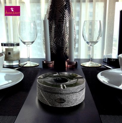 KUSAR Stone-Cigarette Ashtray M Grey Texture