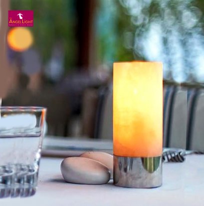 Angel Stone - Cylinder Lamp Butter Stainless