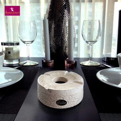 KUSAR Stone-Cigarette Ashtray Ivory