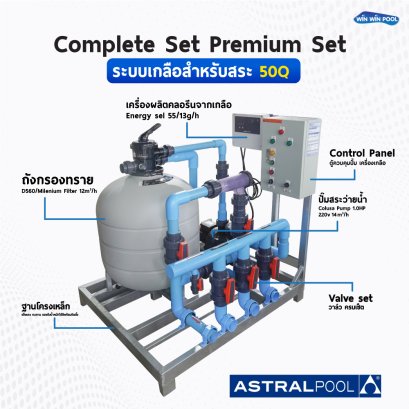 Complete set  50Q Salt system Astralpool  extremely low noise