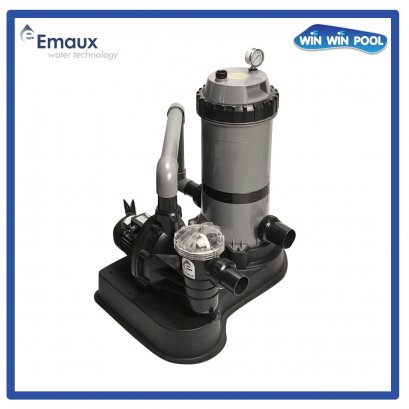 ชุดกรองคำร์ทริดจ์ฟิลเตอร์พร้อมปั๊ม “EMAUX” FSC Series Cartridge Filtration System c/w Pump (50sq.+SS050), In & Outlet 1.5", Flowrate 8   m³/Hr, Head @ 5 m.