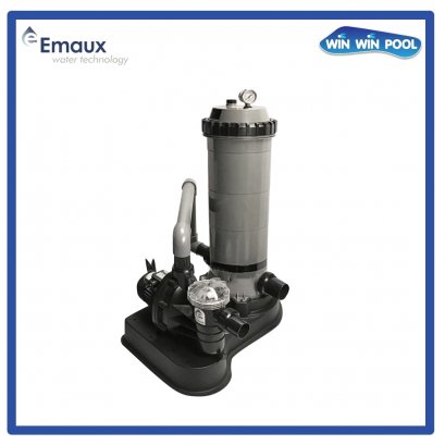 ชุดกรองคำร์ทริดจ์ฟิลเตอร์พร้อมปั๊ม “EMAUX” FSC Series Cartridge Filtration System c/w Pump (75sq.+SS075), In & Outlet 1.5", Flowrate 10 m³/Hr, Head @ 5.8 m.